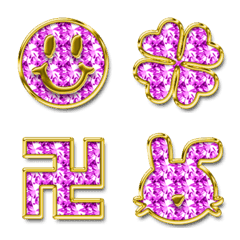 【モラモラ】キラキラ絵文字 -GOLD/PINK-