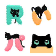 Fluffy font and kitten