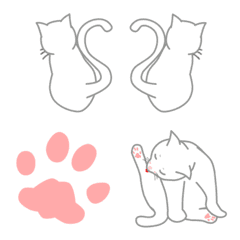 EMOJI of usual white cats