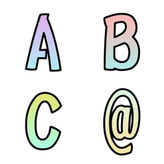 Gradasi penuh warna Emoji-Alphameric