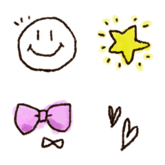 Hand-drawn cute and simple emoji