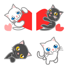 Emoji of white cats and black cats