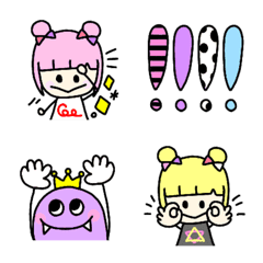 cute girl Emoji(colorful)