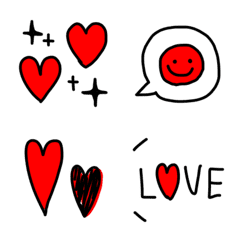 SIMPLE BLACK&RED HEART Emoji