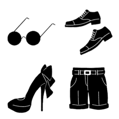 stylish black clothes emoji – LINE Emoji | LINE STORE
