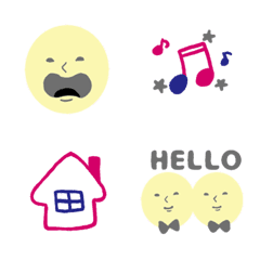 Full moon and simple emoji.