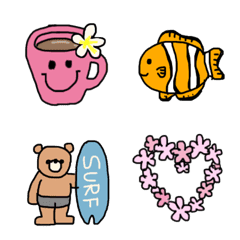 aloha and surf Emoji part2