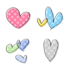 하트 Emoji. 물방울 무늬