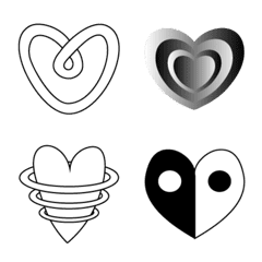 Love Heart Black And White Emoji