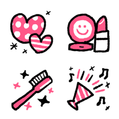 Easy to use! Pink Emoji.