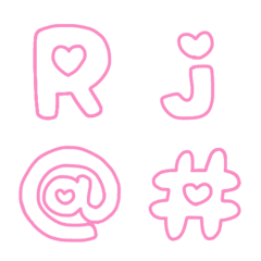 귀여운 영숫자 핑크 emoji