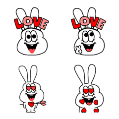 Thick rabbit's love emoji