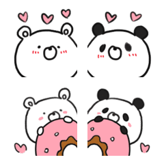 bear & panda with LOVE in emoji