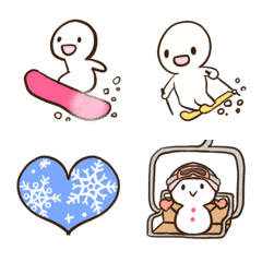 Skiing and snowboarding emoji 