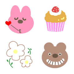 Emoji of a Bear and a Rabbit 