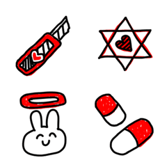SIMPLE BLACK&RED YAMIKAWA Emoji