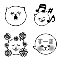 Emoji of black and white cat.