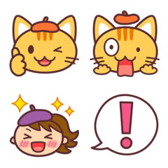 Simple and cute cat emoticon