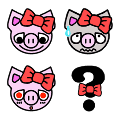 Pig with ribbon