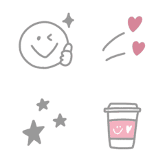 simple pink and gray emoji