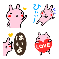 pink yuruyuru rabbit emoji