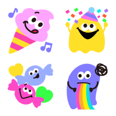Colorful flashy monster emoji