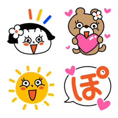 Simple girls and animals Emoji. No.1