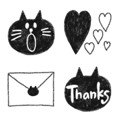 A cute emoticon of a black cat
