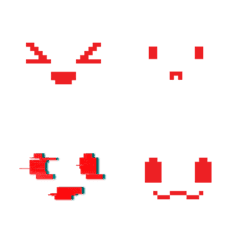 8-Bit Red Faces Emoji
