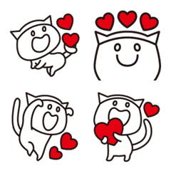 "L"Emoji-cat and heart-