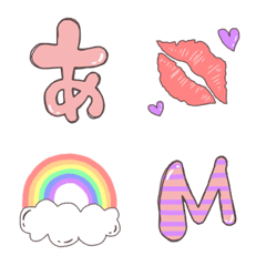 Tegaki Emoji-Pink X Purple