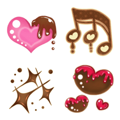 Heart,Star,Note Emoji 5 (Chocolate)