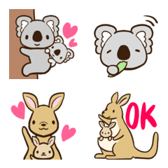 Kangaroo and koala emoji 