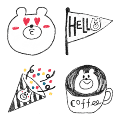 Cute emoji of white bear