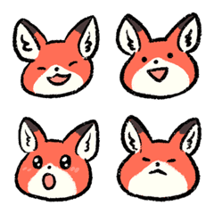 Fluffy Red Fox Emoji Set 1
