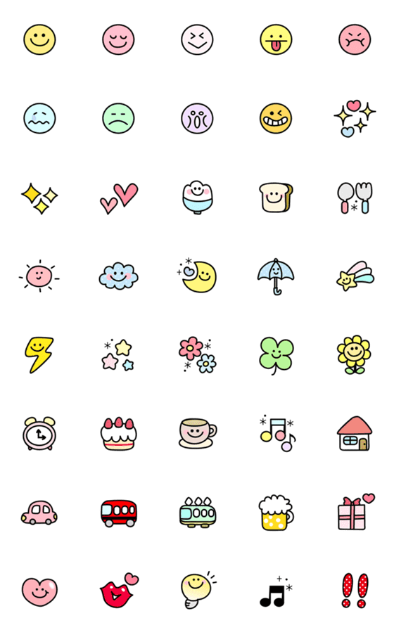 Pretty And Cute Cute Emojis Together | aesthetic cute font
