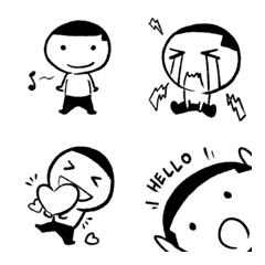 A flat head boy emoji stickers