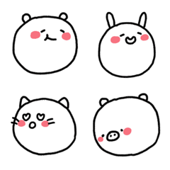 Cute&round animal mochi emoji