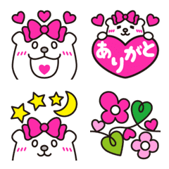 polar bear and pink heart2 (girl)