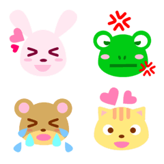 Cute animals emoji set