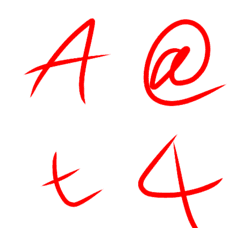 scrawl character (alphanumeric)