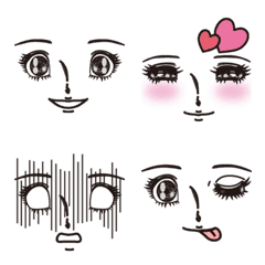 Face Emoji of Japanese comic for girls