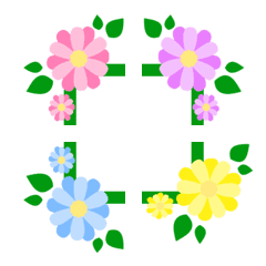 かわいいお花の絵文字7(フレーム)