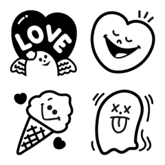 Simple Monochrome Pop Emoji Line Emoji Line Store