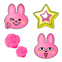 pink rabbit metal star