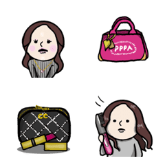 Daily life Emojis of a stylish woman.