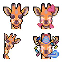 Giraffe Pixel Art Emotions
