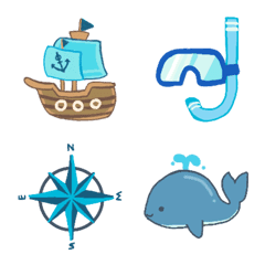 Cute Blue Sailor Emoji