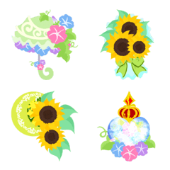 Emoji of sunflower & morning glory