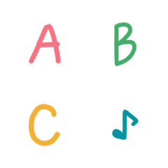 Handwriting colorful alphabet ABC emoji